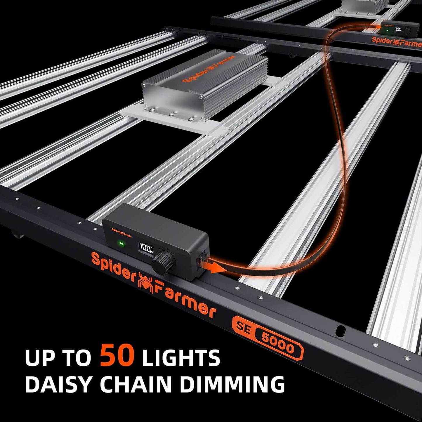 Spider Farmer SE5000 LED Grow Light + 4' x 4' Grow Tent + 6" Inline Fan Combo with GGS Controller Kits + 6" Clip Fan - Midwest Grow LLC