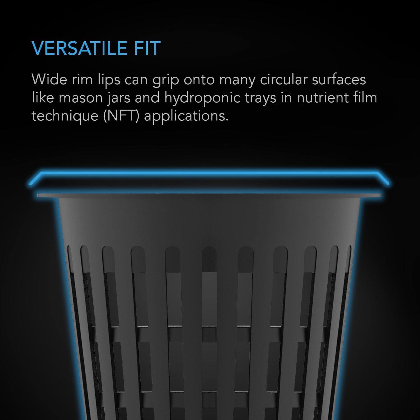 AC Infinity Mesh Net Cups, Slotted Pots with Wide Lips, 2-Inch, 50-Pack - Midwest Grow LLC
