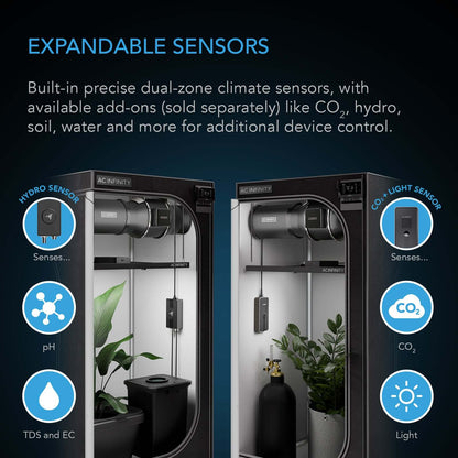 AC Infinity CONTROLLER AI+ Environmental Controller, AI-Powered Learning and Dynamic Level Adjusting for UIS and Third-Party Devices, Dual-Zone VPD, Temperature and Humidity, Bluetooth + WiFi App - Midwest Grow LLC