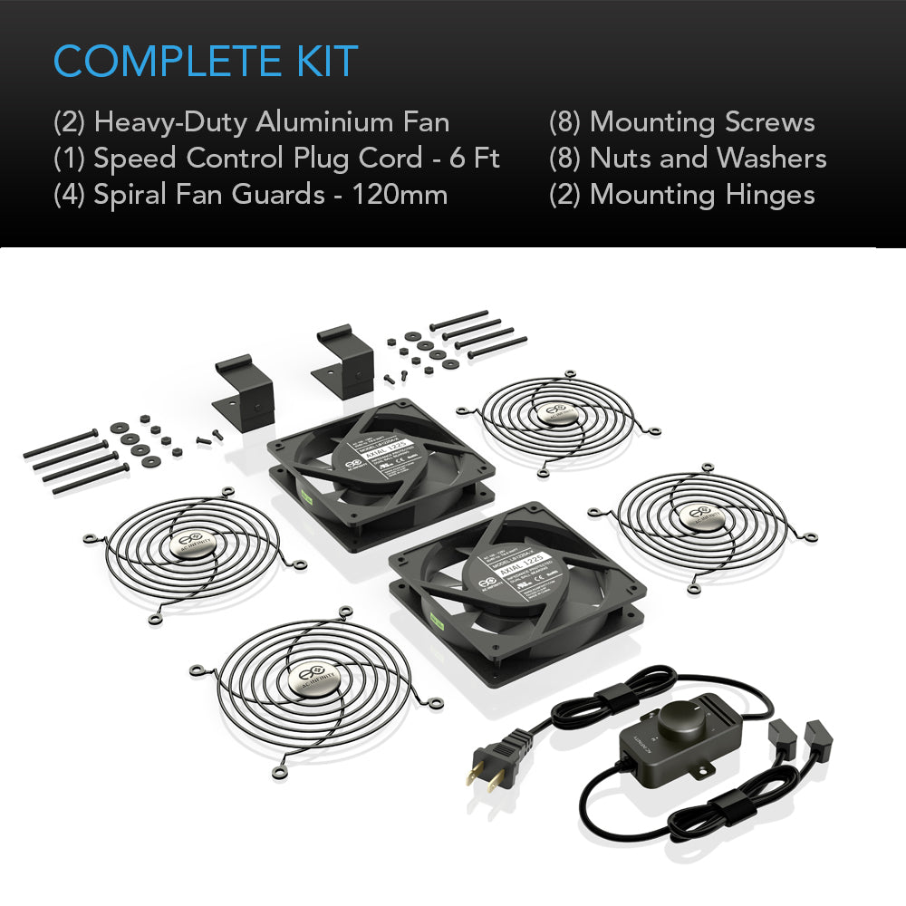 AC Infinity AXIAL S1225D, Muffin 120V AC Cooling Fan, Dual 120mm x 120mm x 25mm - Midwest Grow LLC