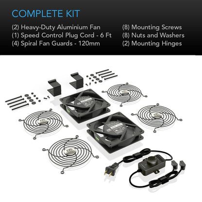 AC Infinity AXIAL S1225D, Muffin 120V AC Cooling Fan, Dual 120mm x 120mm x 25mm - Midwest Grow LLC
