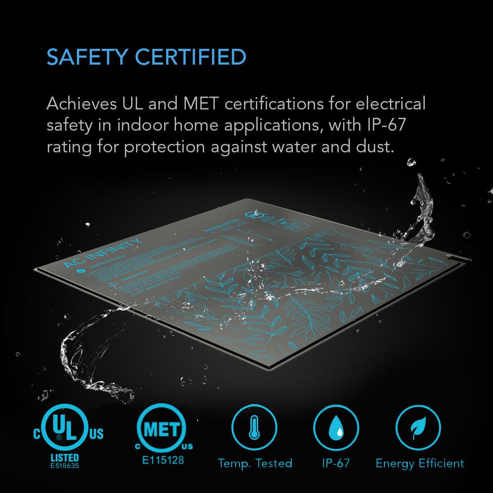 AC Infinity SUNCORE S3, Seedling Heat Mat with Heat Controller, IP-67 Waterproof, 10" x 20.75" - Midwest Grow LLC
