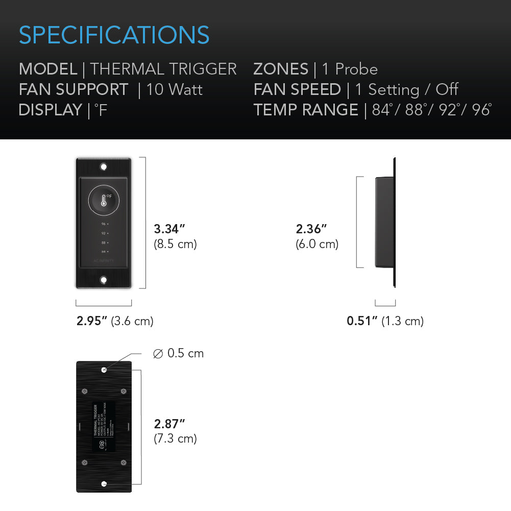 AC Infinity CONTROLLER 1, Pre-Set Thermal Trigger for USB Fans and Devices - Midwest Grow LLC