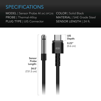 AC Infinity Climate Sensor for Controller AI+, Precise VPD, Temperature, and Humidity Readings, 24 ft. - Midwest Grow LLC