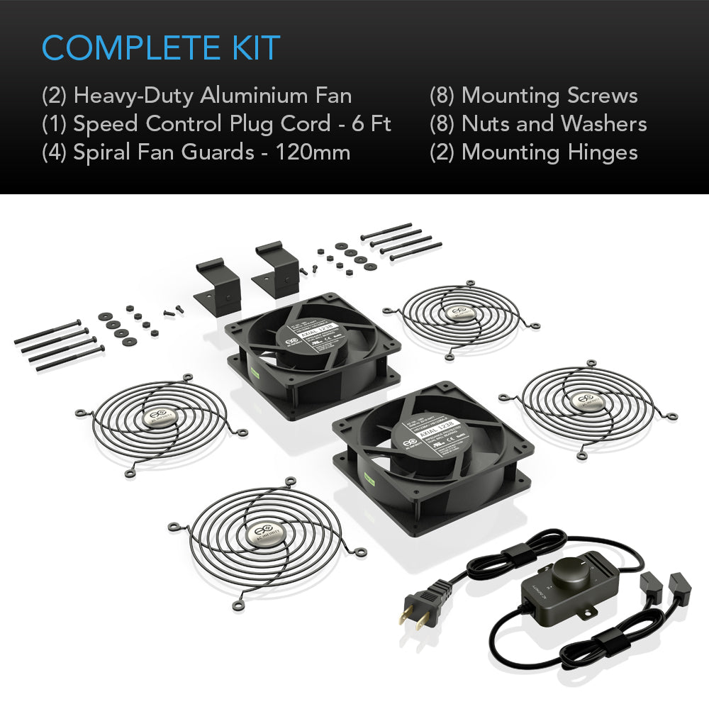 AC Infinity AXIAL S1238D, Muffin 120V AC Cooling Fan, Dual 120mm x 120mm x 38mm - Midwest Grow LLC
