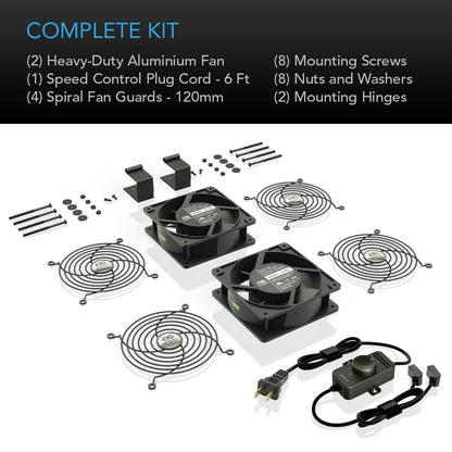 AC Infinity AXIAL S1238D, Muffin 120V AC Cooling Fan, Dual 120mm x 120mm x 38mm - Midwest Grow LLC
