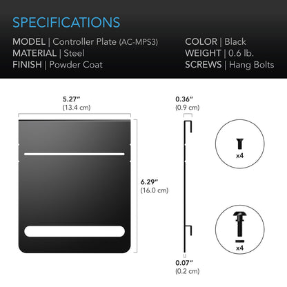 AC Infinity Grow Tent Mounting Plate, Steel, Powder Coat Black, 5x6" - Midwest Grow LLC