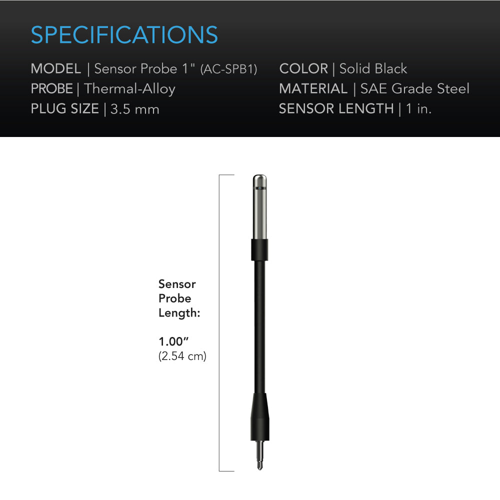 AC Infinity Controller Sensor Probe, 1" Corded Climate Detector - Midwest Grow LLC
