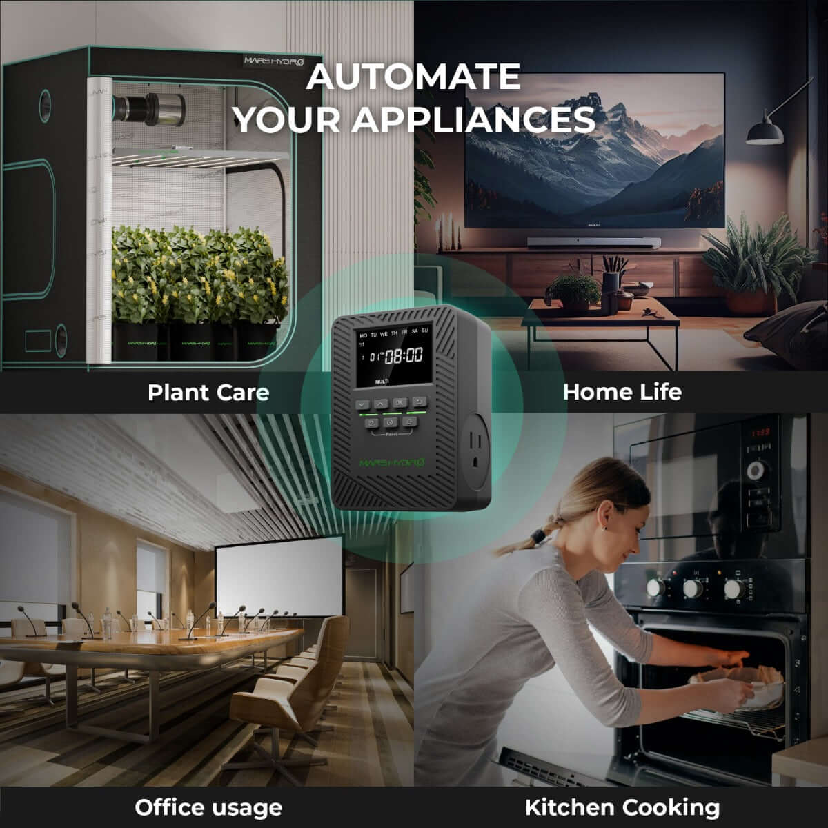 Mars Hydro iTime 2-in-1 Dual Outlet Smart Timer with App Control and Custom Scheduling - Midwest Grow LLC