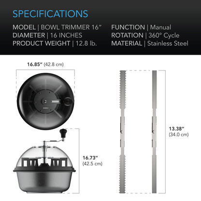 AC Infinity Bud Bowl Trimmer, Twist Spin Cut with Clear Visibility Dome, 16-Inch - Midwest Grow LLC