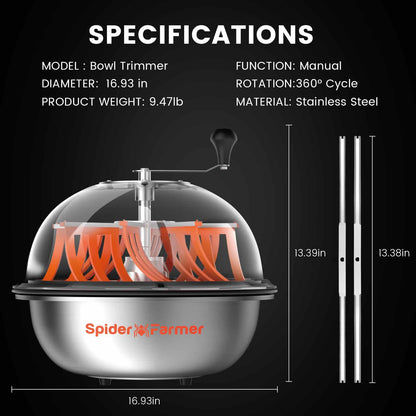 Spider Farmer 16" Bowl Leaf Trimmer - Midwest Grow LLC
