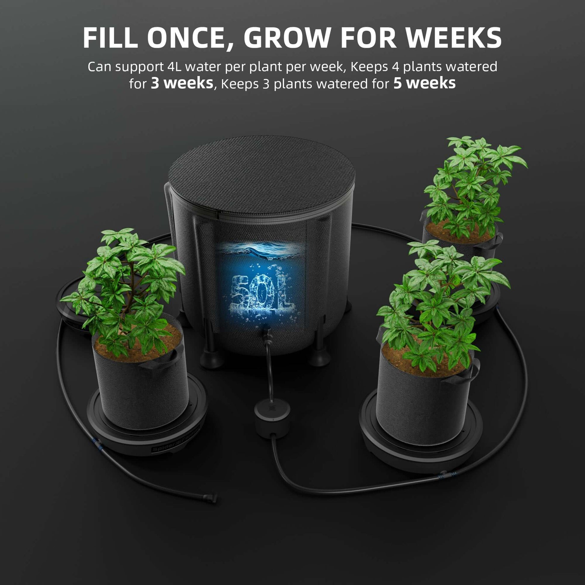 Spider Farmer 4 Self-watering System Kits - Midwest Grow LLC
