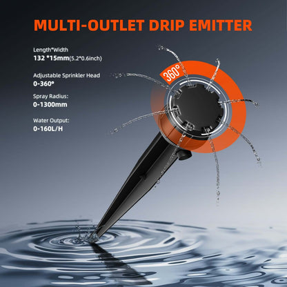 Spider Farmer Automatic Drip Irrigation System with Water Pump and 8 Drip Emitters - Midwest Grow LLC