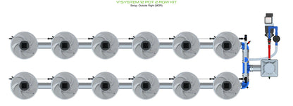 ALIEN Hydroponics V-SYSTEM 12 Pot 2 Row Kit - Midwest Grow LLC