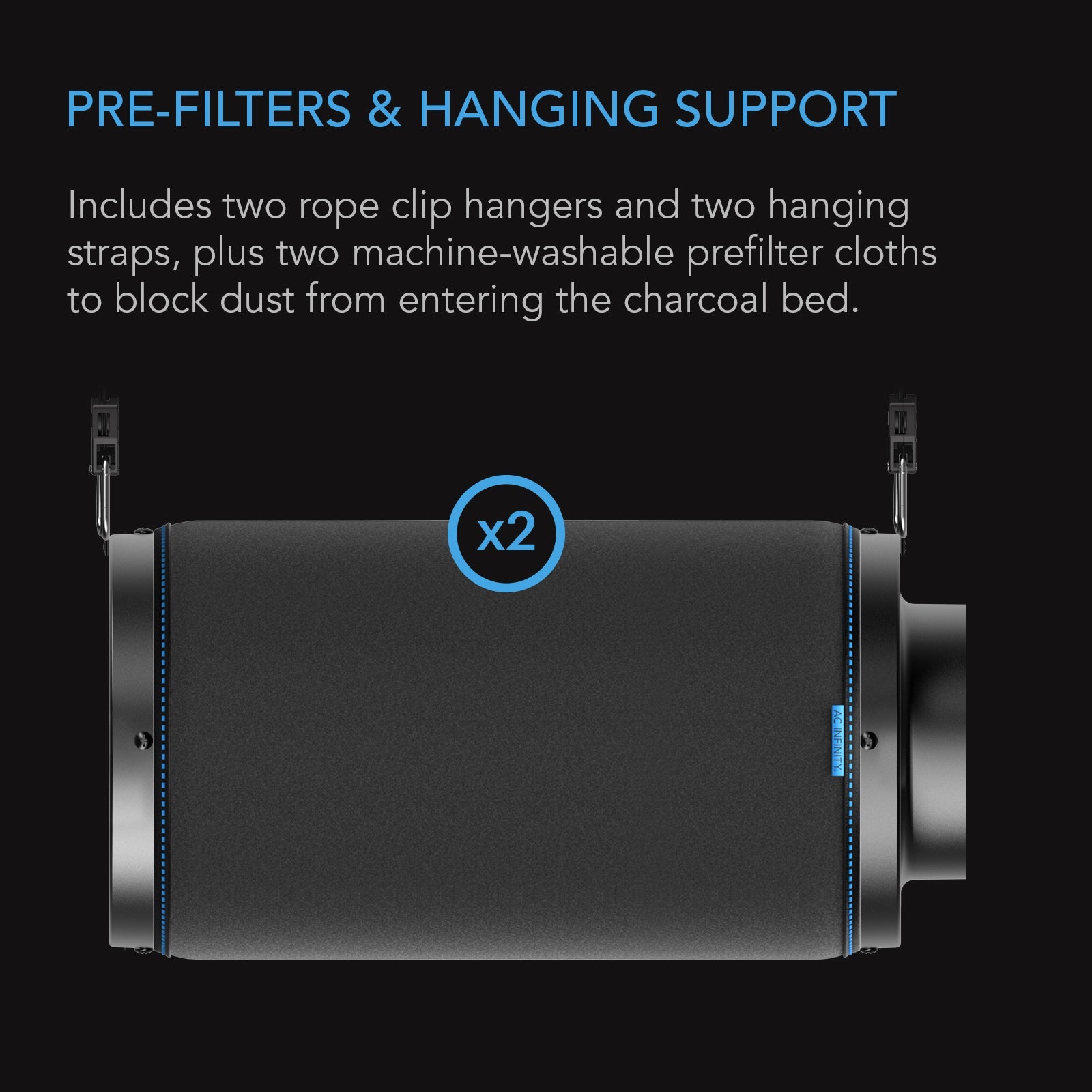 AC Infinity Duct Carbon Filter, Australian Charcoal, 6-Inch - Midwest Grow LLC