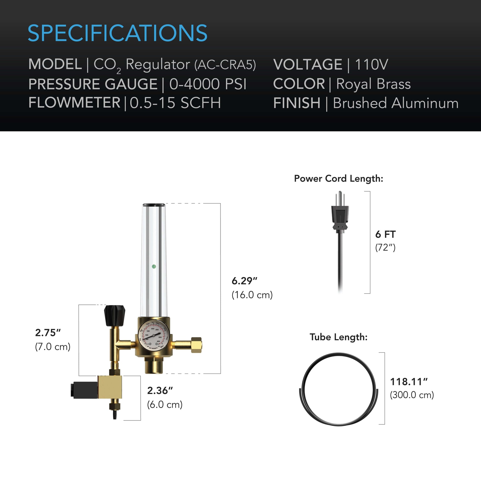 AC Infinity CO2 Regulator, Carbon Dioxide Monitor with Solenoid Valve and Gas Flow Meter - Midwest Grow LLC
