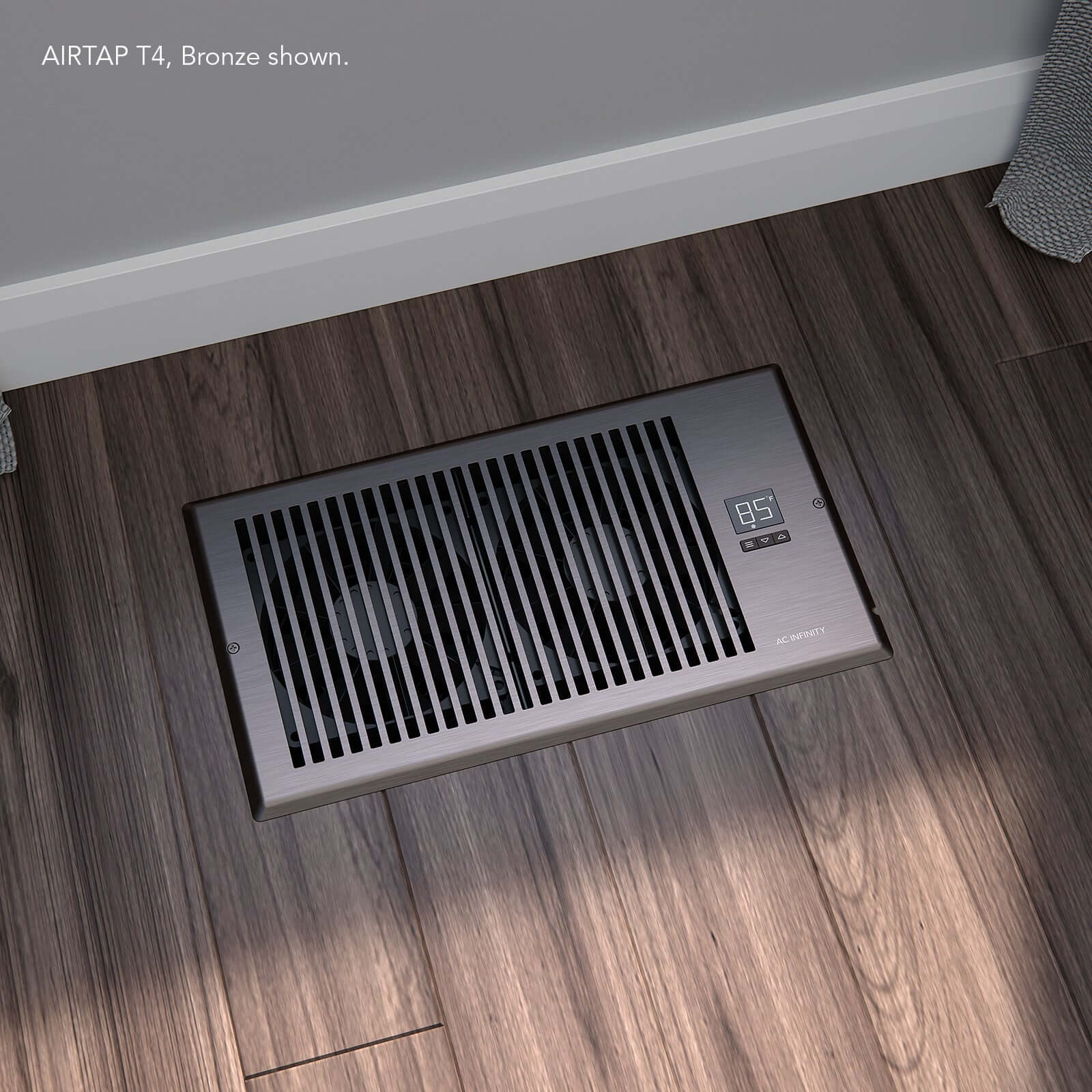 AC Infinity AIRTAP T6, Quiet Register Booster Fan System, Bronze, for 6" x 12" Registers - Midwest Grow LLC