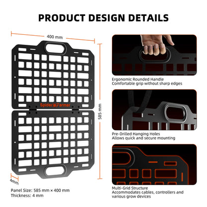 Spider Farmer Grow Tent Gear Board - Equipment and Cable Management System - Midwest Grow LLC