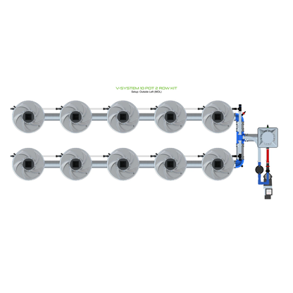 ALIEN Hydroponics V-SYSTEM 10 Pot 2 Row Kit - Midwest Grow LLC