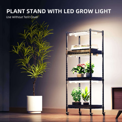 Spider Farmer 4 Tier Plant Stand + 6 x 9W LED Light Bars + 1' x 1' 4" Grow Tent Kit - Midwest Grow LLC