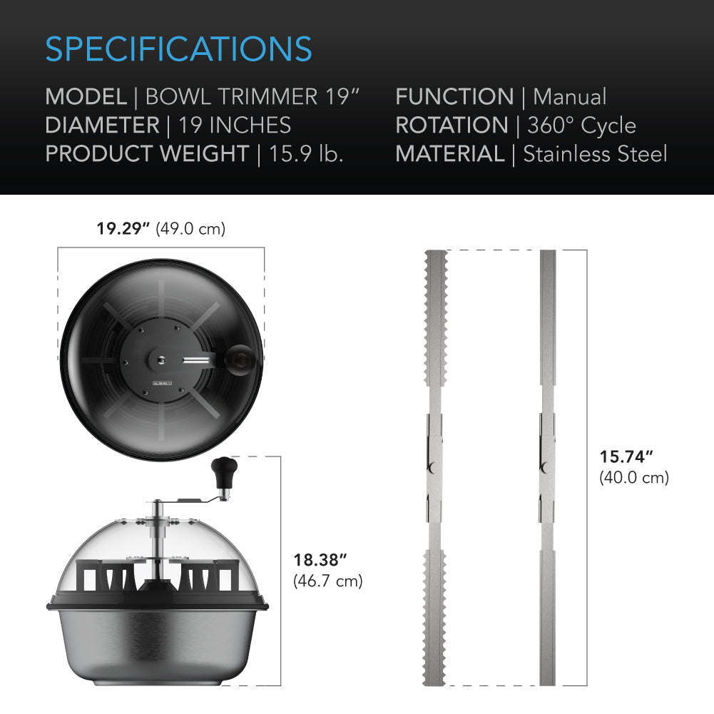 AC Infinity Bud Bowl Trimmer, Twist Spin Cut with Clear Visibility Dome, 19-Inch - Midwest Grow LLC