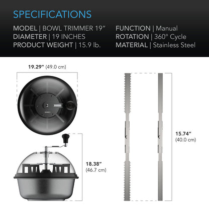 AC Infinity Bud Bowl Trimmer, Twist Spin Cut with Clear Visibility Dome, 19-Inch - Midwest Grow LLC