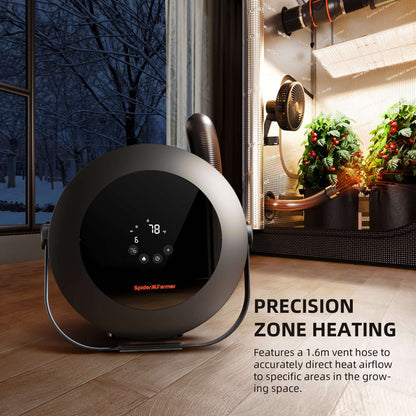 Spider Farmer Grow Tent Heater with Smart Temperature Control, Auto Settings, and 24H Timer - Midwest Grow LLC