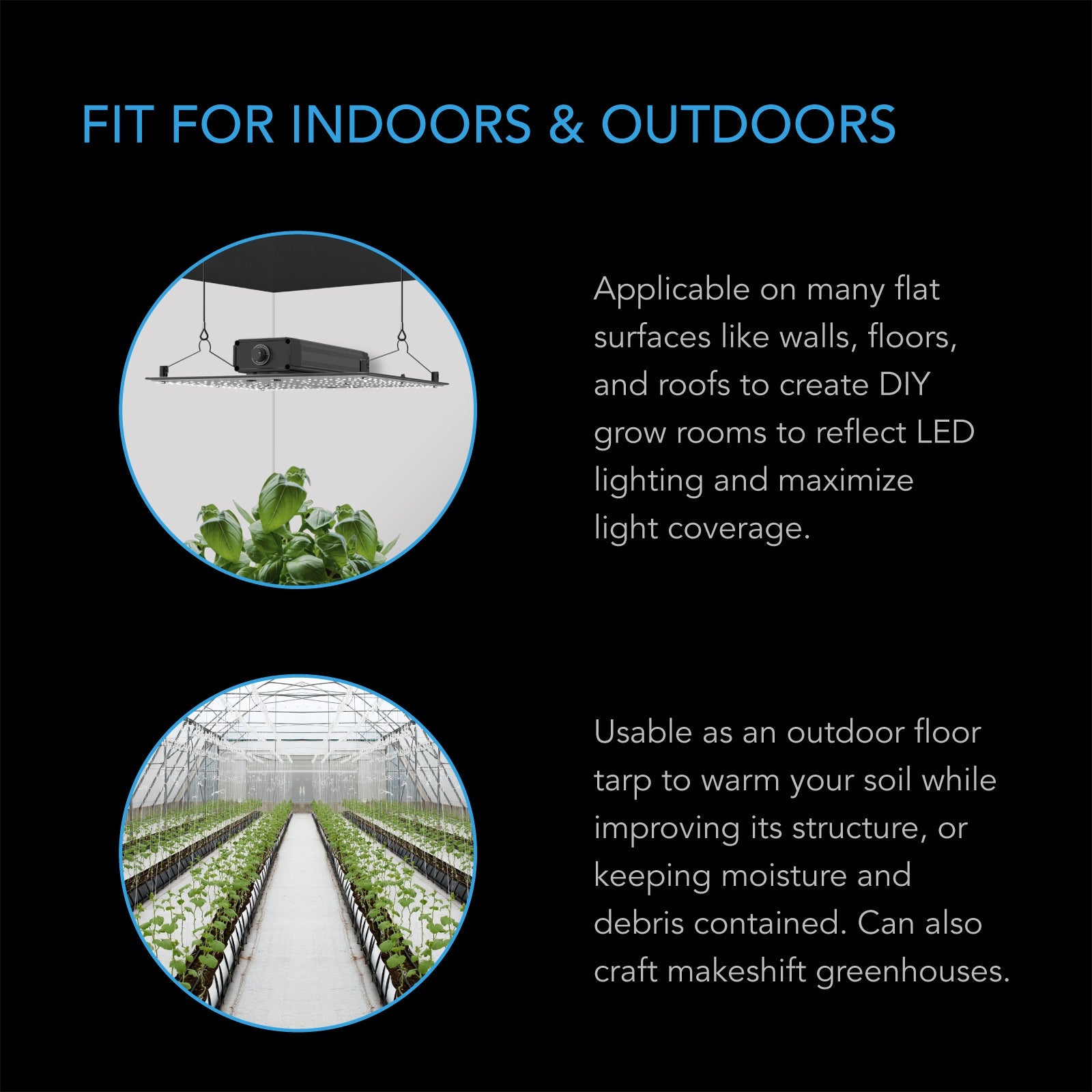 AC Infinity Black and White Panda Film, Waterproof Reflective Sheet, 10 x 50 ft. - Midwest Grow LLC