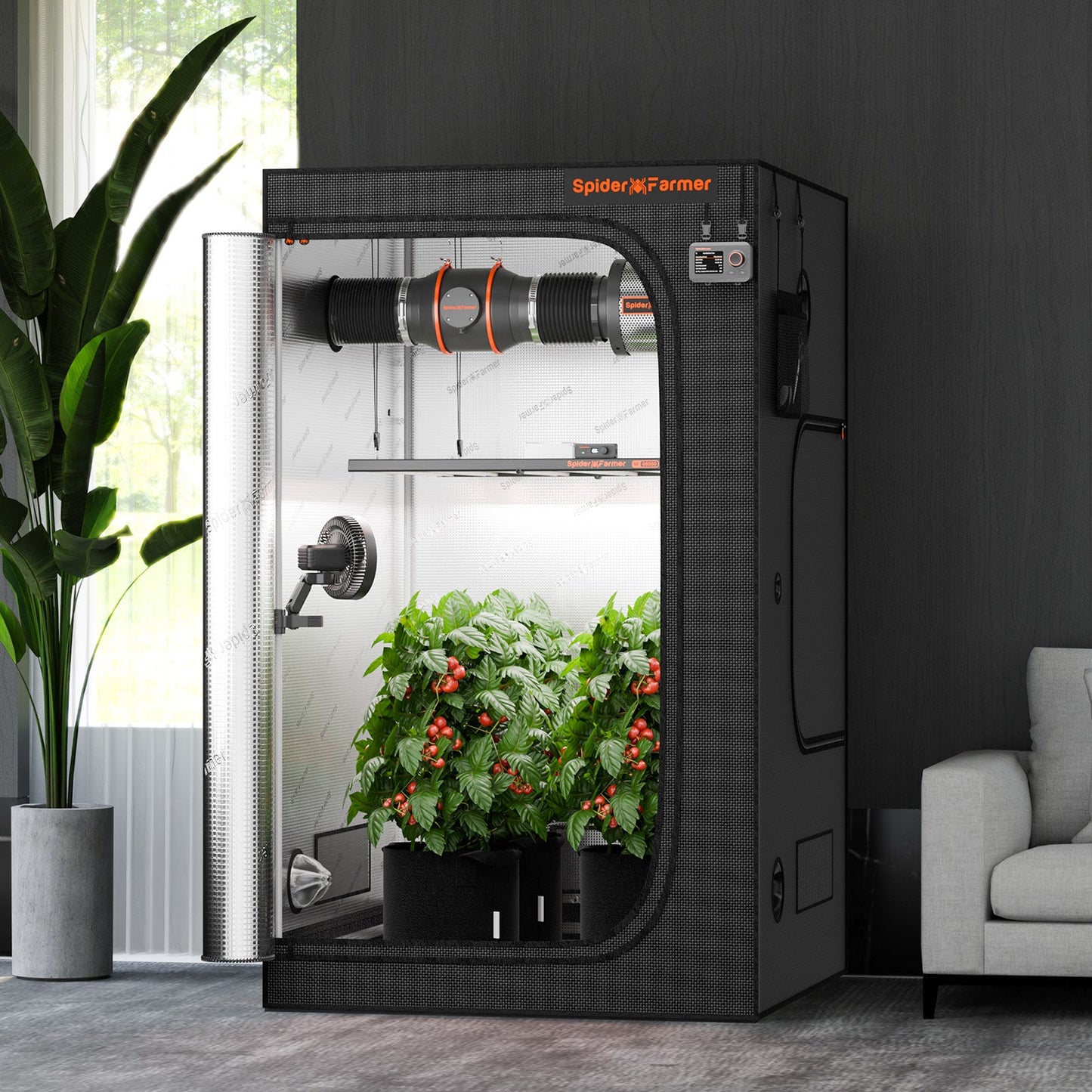 Spider Farmer 4' x 4' x 6' 8" (120 x 120 x 200 cm) Indoor Grow Tent - Midwest Grow LLC