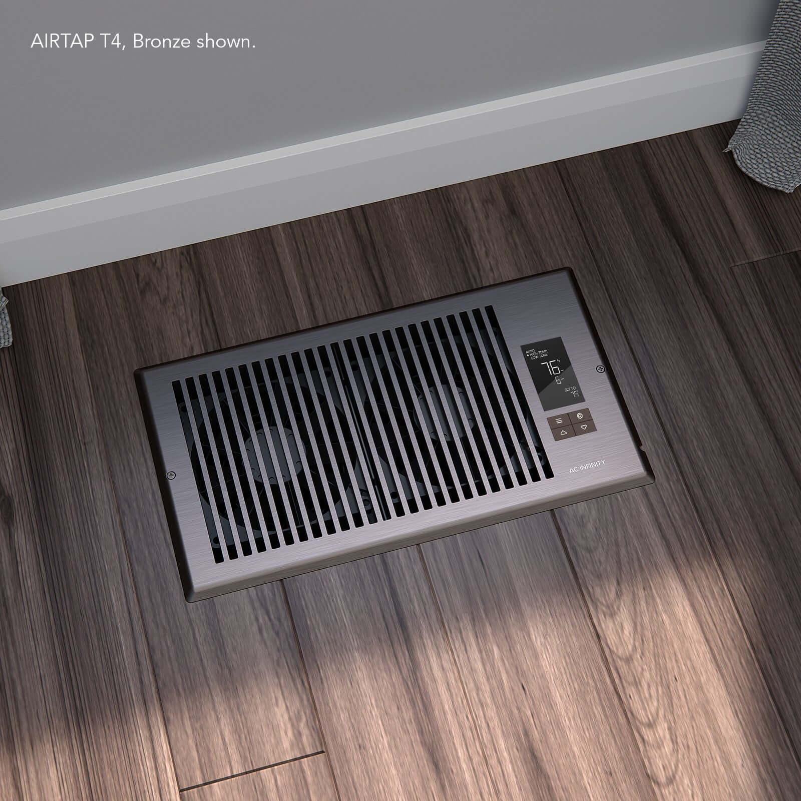 AC Infinity AIRTAP T6, Quiet Register Booster Fan System, Bronze, for 6" x 10" Registers - Midwest Grow LLC