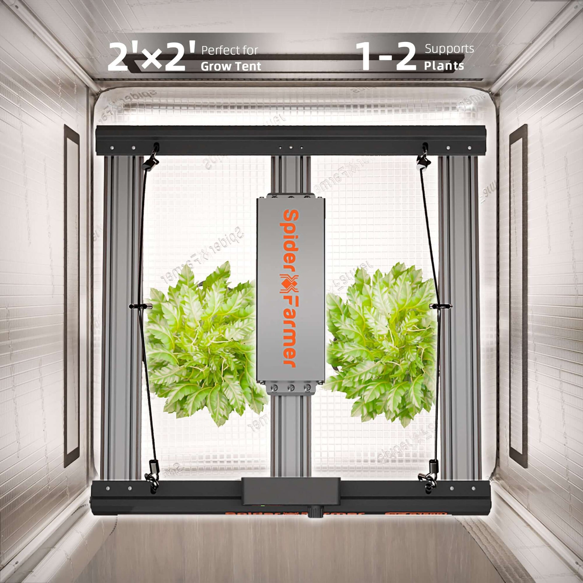 Spider Farmer G1500 150W Dimmable Full Spectrum LED Grow Light - Midwest Grow LLC