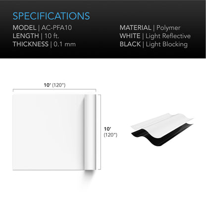 AC Infinity Black and White Panda Film, Waterproof Reflective Sheet, 10 x 10 ft. - Midwest Grow LLC