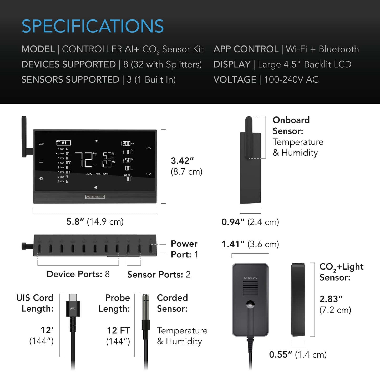 AC Infinity Controller AI+ with CO2 Sensor Bundle - Midwest Grow LLC