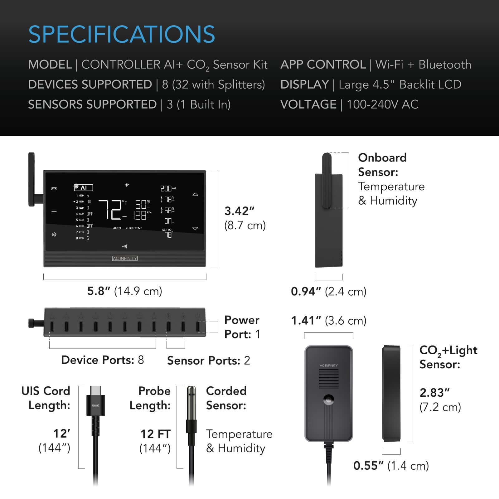 AC Infinity Controller AI+ with CO2 Sensor Bundle - Midwest Grow LLC