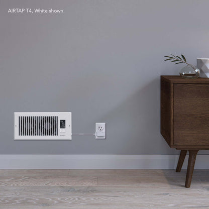 AC Infinity AIRTAP T4, Quiet Register Booster Fan System, White, for 4" x 10" Registers - Midwest Grow LLC