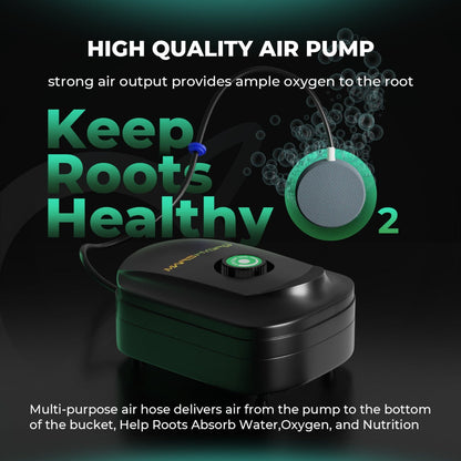Mars Hydro 5-Gallon Deep Water Culture Hydroponic System Kit with 2 Buckets - Midwest Grow LLC