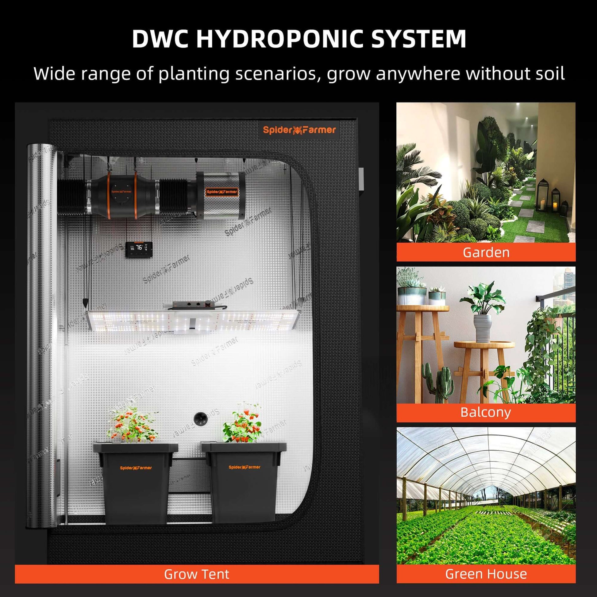 Spider Farmer Deep Water Culture Hydroponics Grow System with Top Drip Kit - 2 Bucket Kit - Midwest Grow LLC