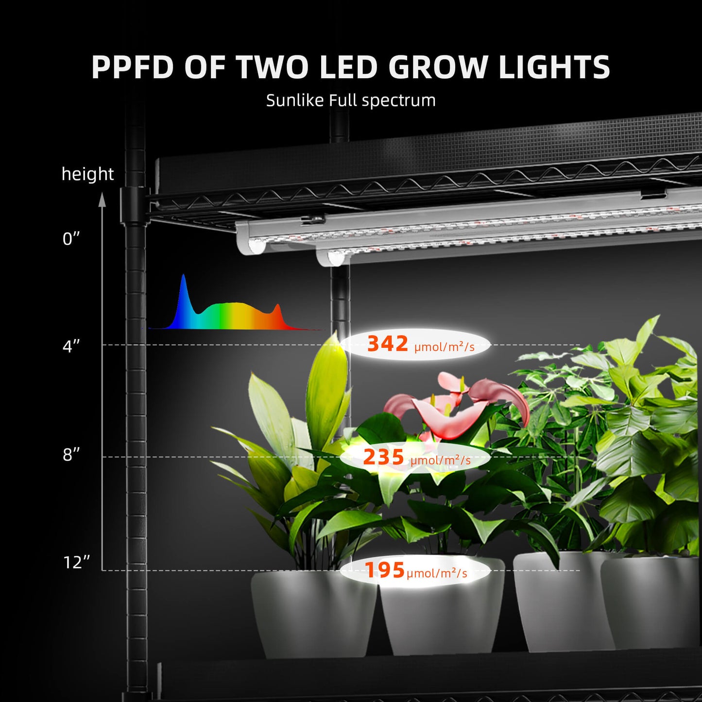Spider Farmer 6 Tier Plant Stand + 10 x 22W LED Lights Bars + 1' 4" x 3' 8" Grow Tent Kit - Midwest Grow LLC