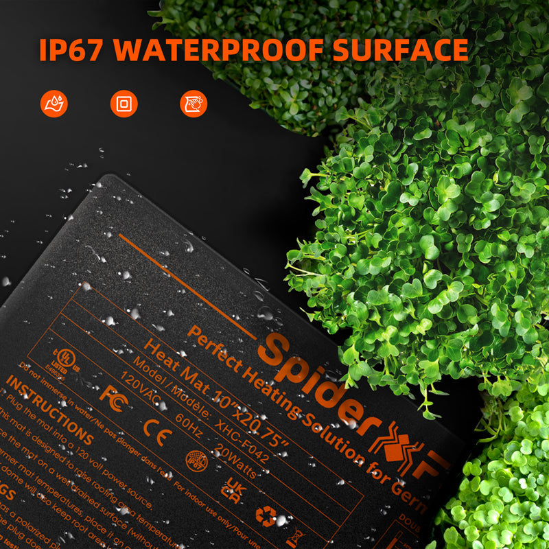Spider Farmer 10" x 20.75" Seedling Heat Mat and Controller Set - Midwest Grow LLC