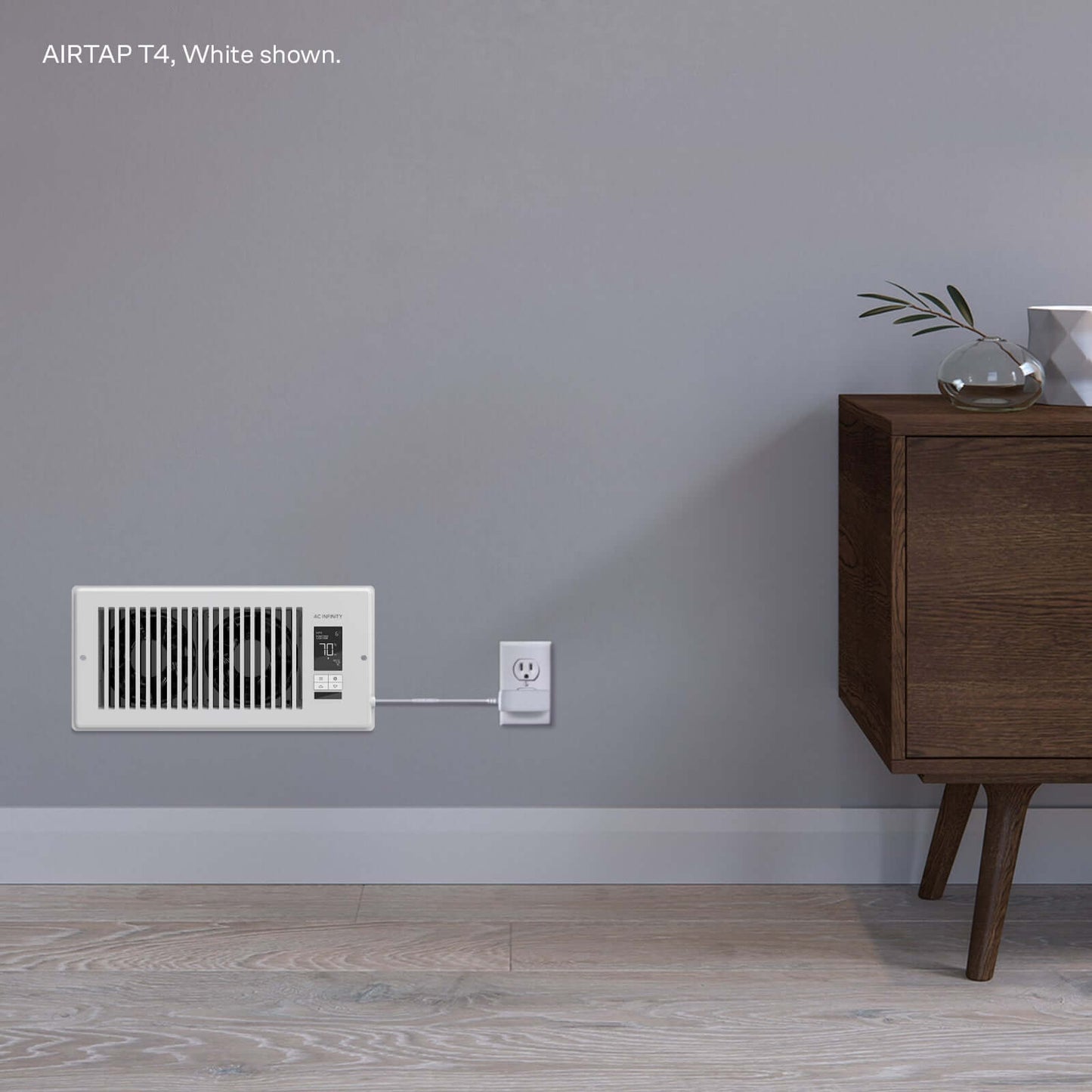 AC Infinity AIRTAP T6, Quiet Register Booster Fan System, White, for 6" x 10" Registers - Midwest Grow LLC