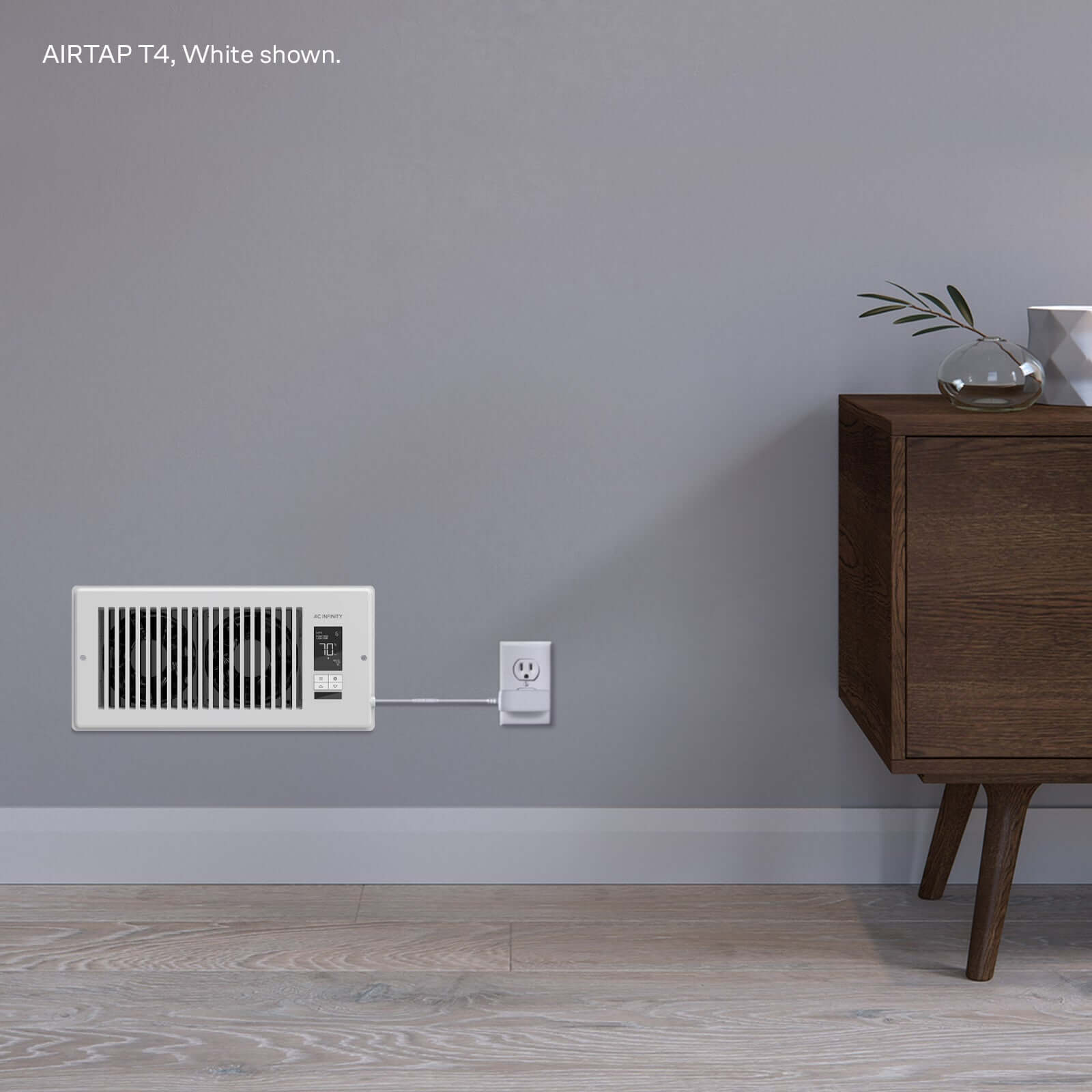 AC Infinity AIRTAP T6, Quiet Register Booster Fan System, White, for 6" x 10" Registers - Midwest Grow LLC