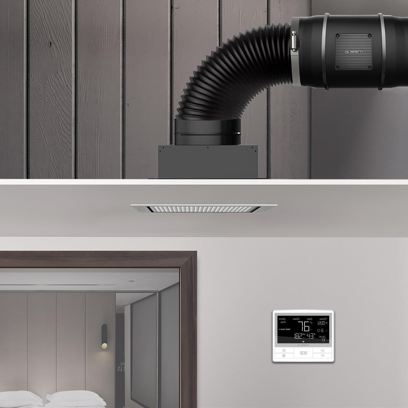 AC Infinity CLOUDWAY T12, Whole House EC Fan, 1600 CFM, Energy Efficient with Temperature Humidity Controller - Midwest Grow LLC