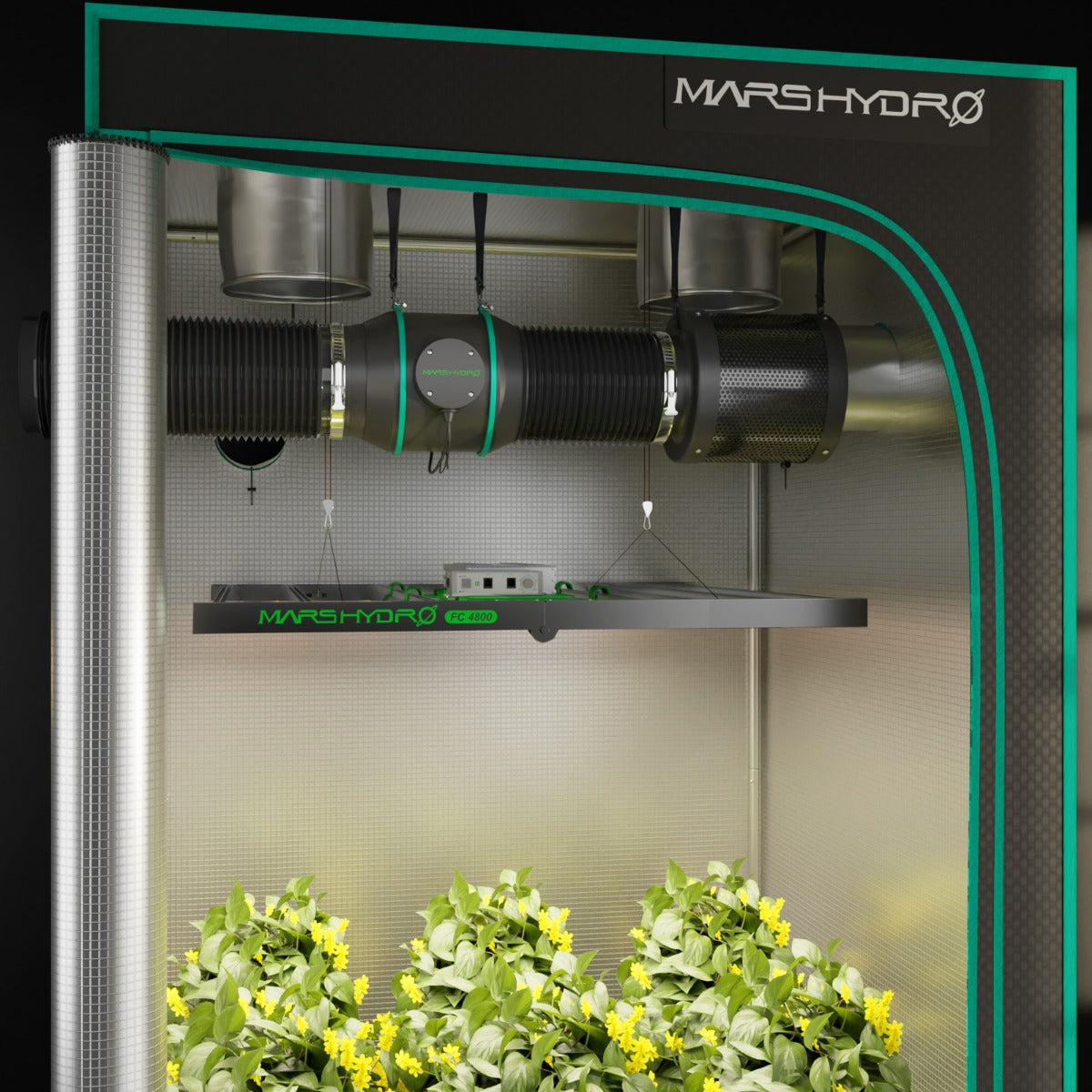 Mars Hydro 6" Inline Duct Fan and Carbon Filter Combo with Temperature and Humidity Controller - Midwest Grow LLC