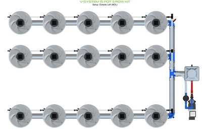 ALIEN Hydroponics V-SYSTEM 15 Pot 3 Row Kit