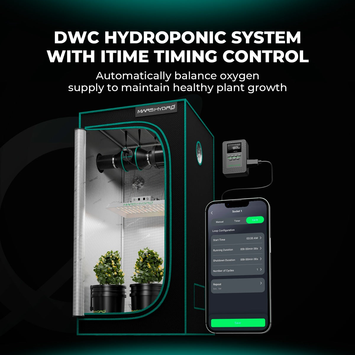 Mars Hydro 5-Gallon Deep Water Culture Hydroponic System Kit with 2 Buckets - Midwest Grow LLC