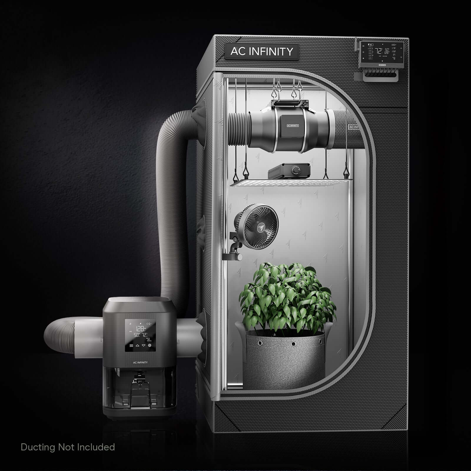 AC Infinity HYDRONE 3, Plant Dehumidifier with VPD Humidity Controls, 10-Level Precision Environmental Stabilizer, High-Precision PWM Motor, Intake Fan Mode, Dual Duct, up to 2x2 Grow Tents - Midwest Grow LLC
