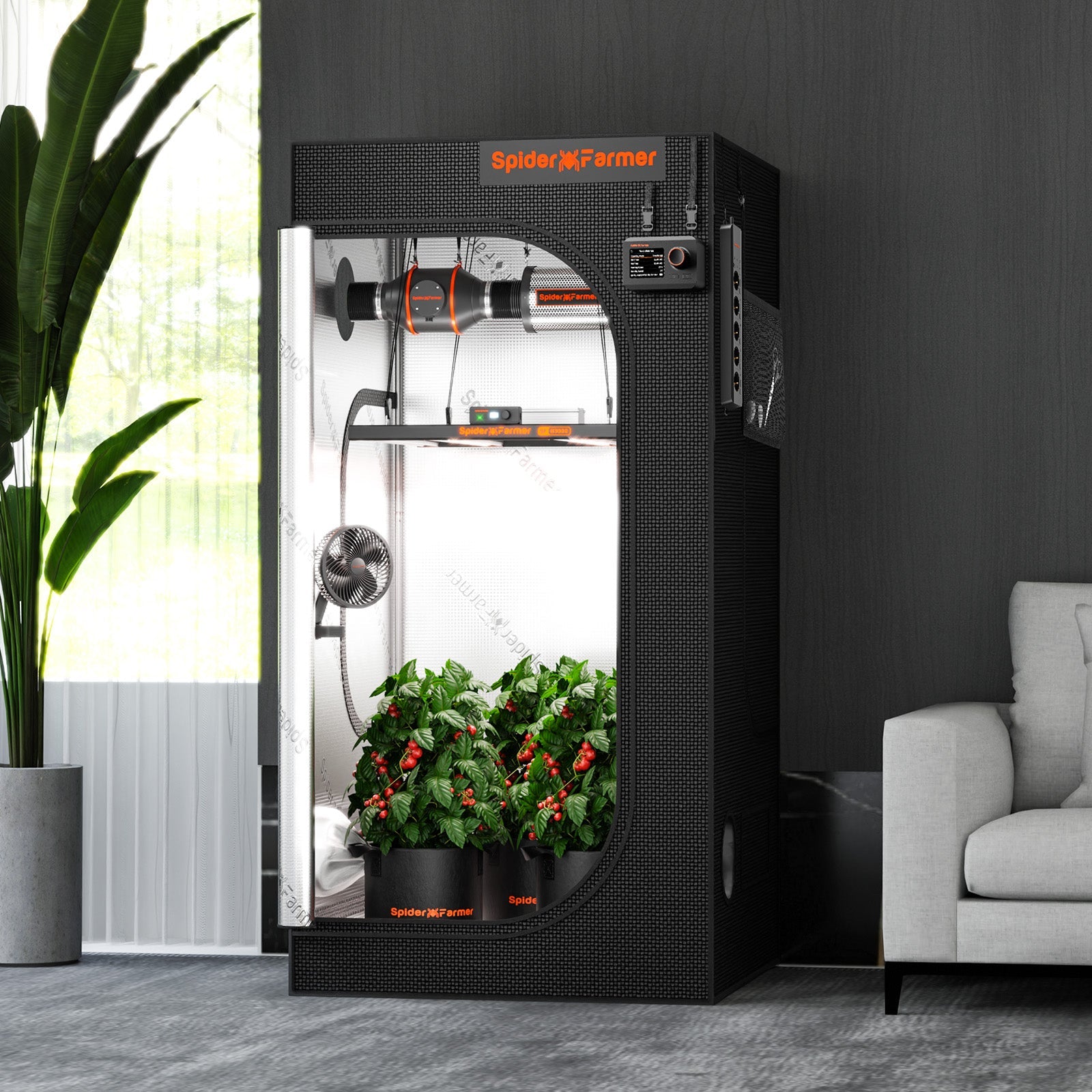 Spider Farmer 3' x 3' x 6' 1" (90 x 90 x 180 cm) Indoor Grow Tent - Midwest Grow LLC