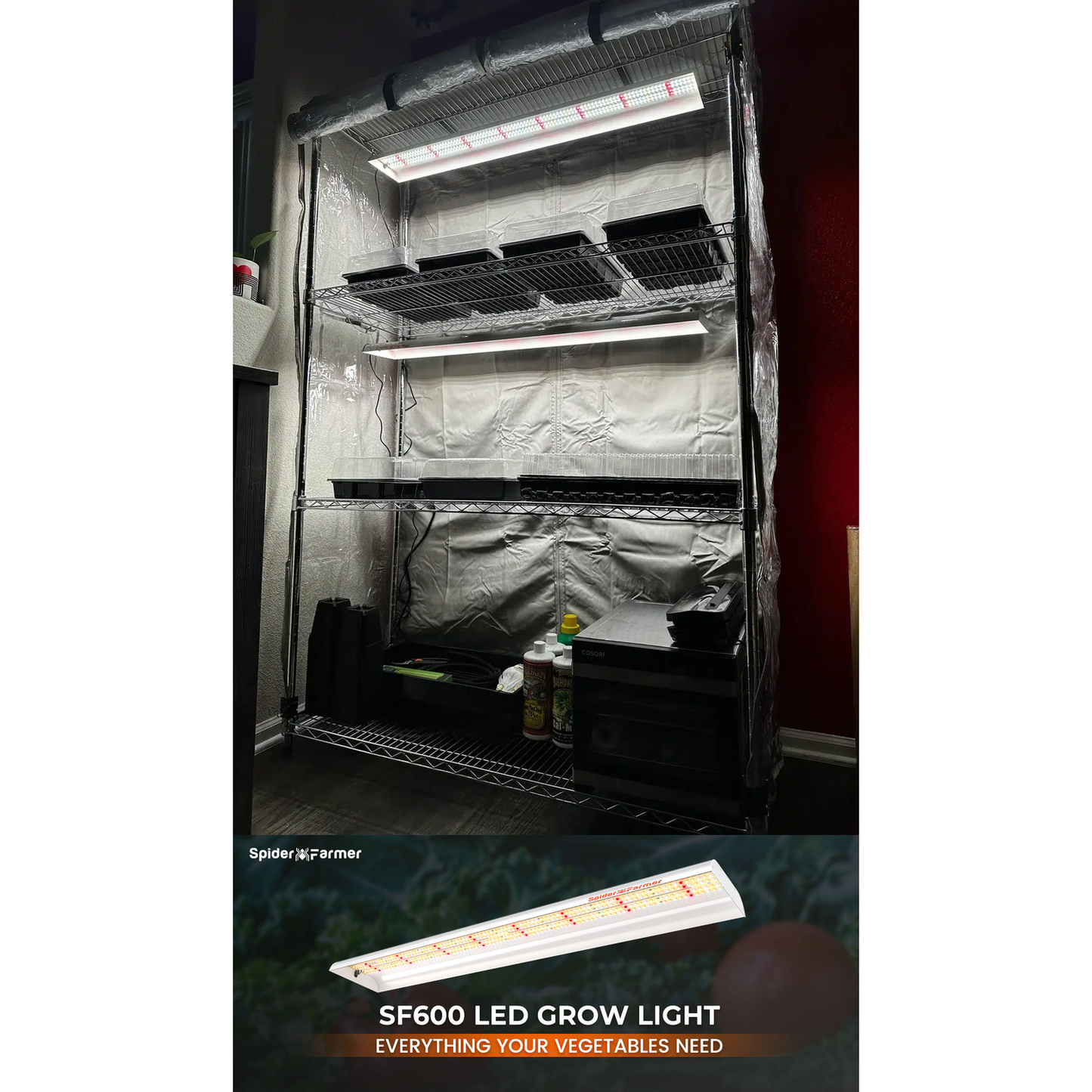 Spider Farmer SF600 74W LED Veg Grow Light - Midwest Grow LLC