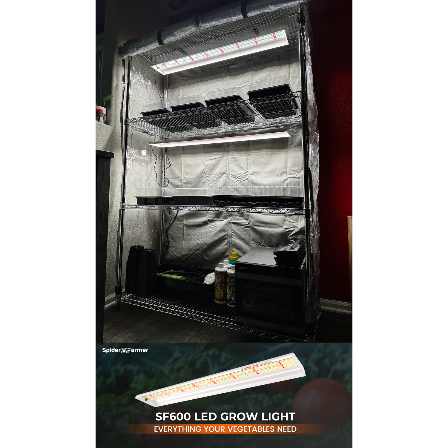Spider Farmer SF600 74W LED Veg Grow Light - Midwest Grow LLC