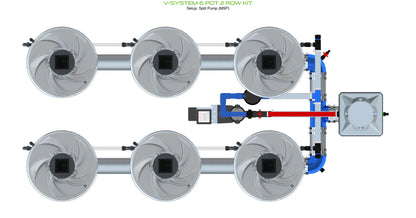 ALIEN Hydroponics V-SYSTEM 6 Pot 2 Row Kit - Midwest Grow LLC